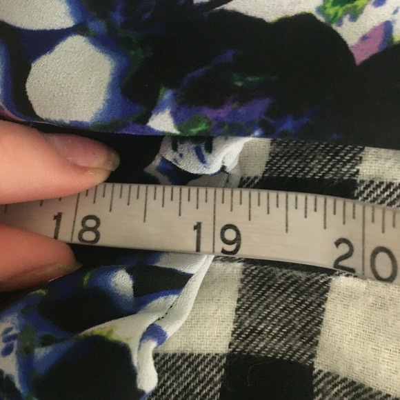 Express Shirt Womens Sz S Navy White Floral Print Tunic‎ Pullover Top Blouse - Picture 7 of 8